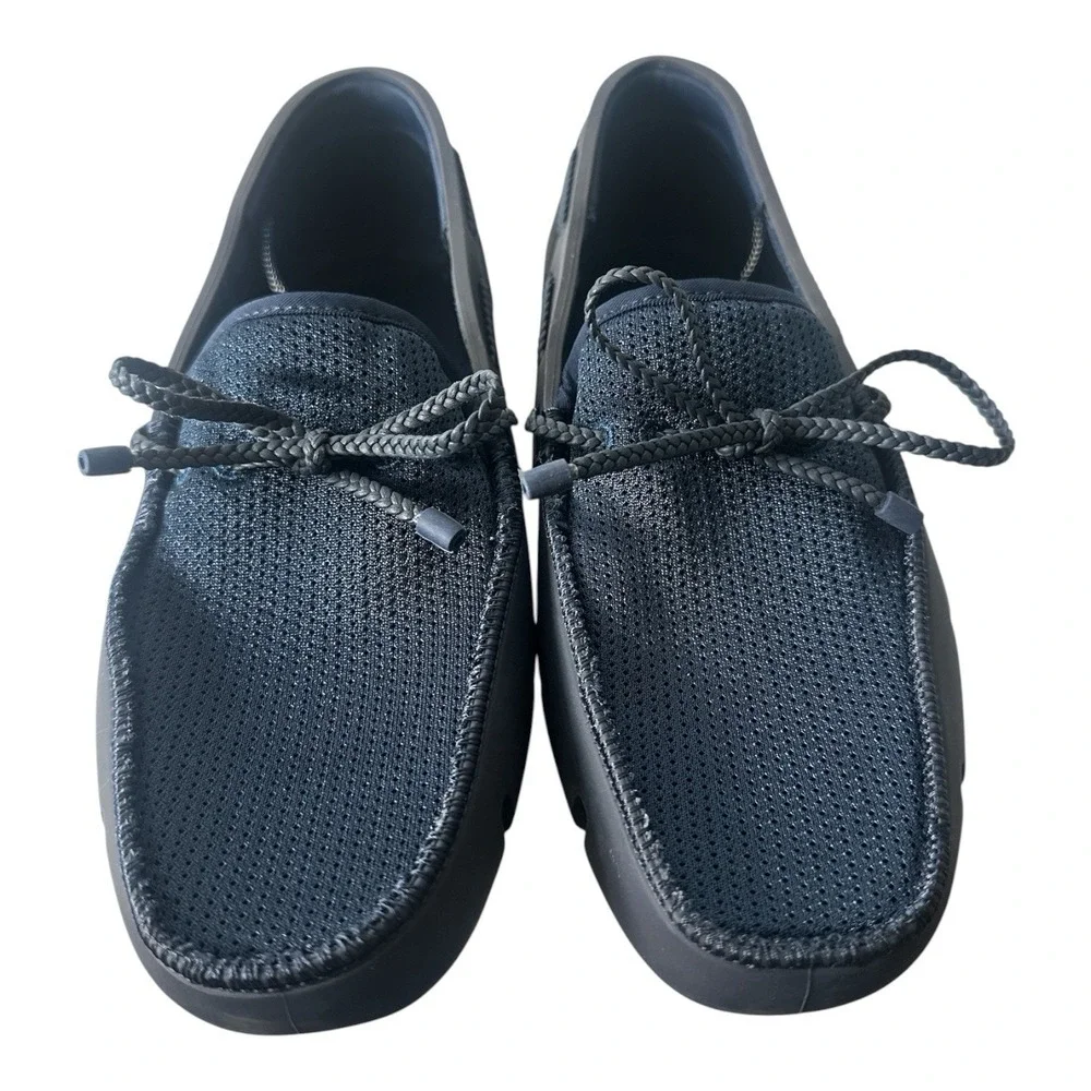 New Swims Braided Lace Loafer Mens Size 7 Navy Shoes